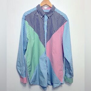 Vineyard Vines Block Color Men's Whale Long Sleeve‎ Button Shirt Sz XXL Slim Fit
